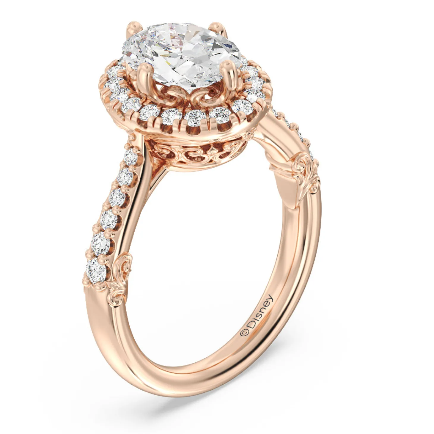 Enchanted Star Lab Grown Diamond 14K Gold Aurora Halo Engagement Ring