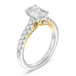 Enchanted Star Lab Grown Diamond 14K Gold Aurora Single Row Pave Engagement Ring