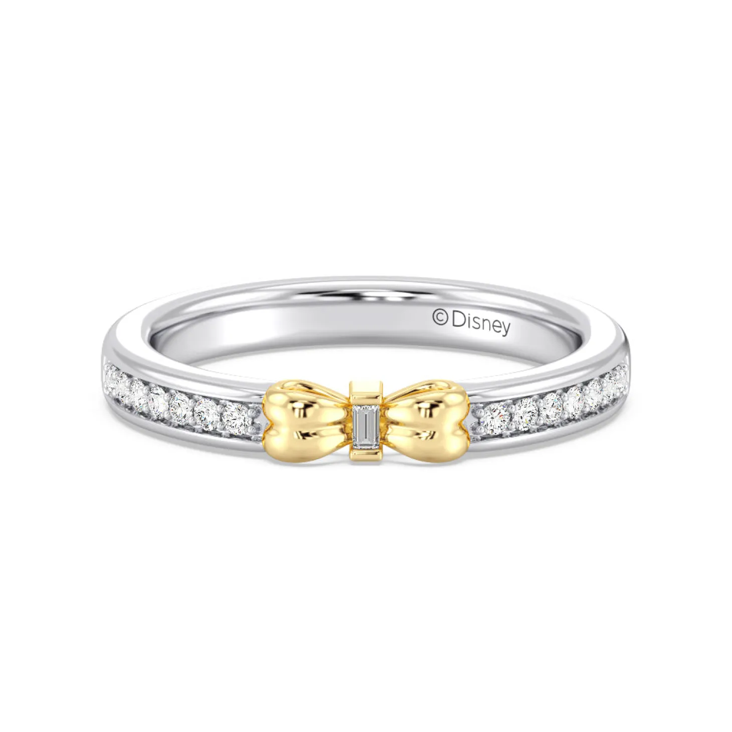 Enchanted Star Lab Grown Diamond 14K Gold Snow White Bow Engagement Ring Set